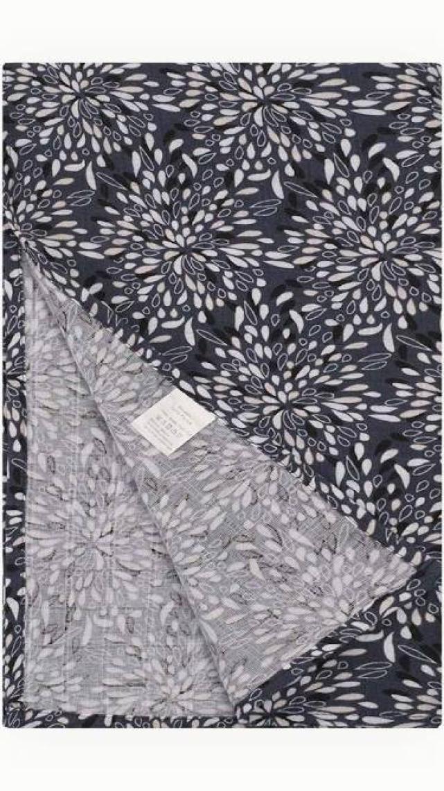 Boumini Müslin Örtü 120x120 cm Müslin Ebruli Lacivert
