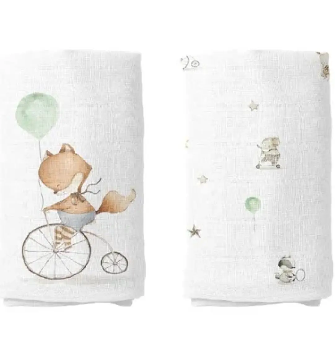 Casadora Baby Circus 100% Pamuk 2'li Müslin Örtü Seti - 90X90 cm