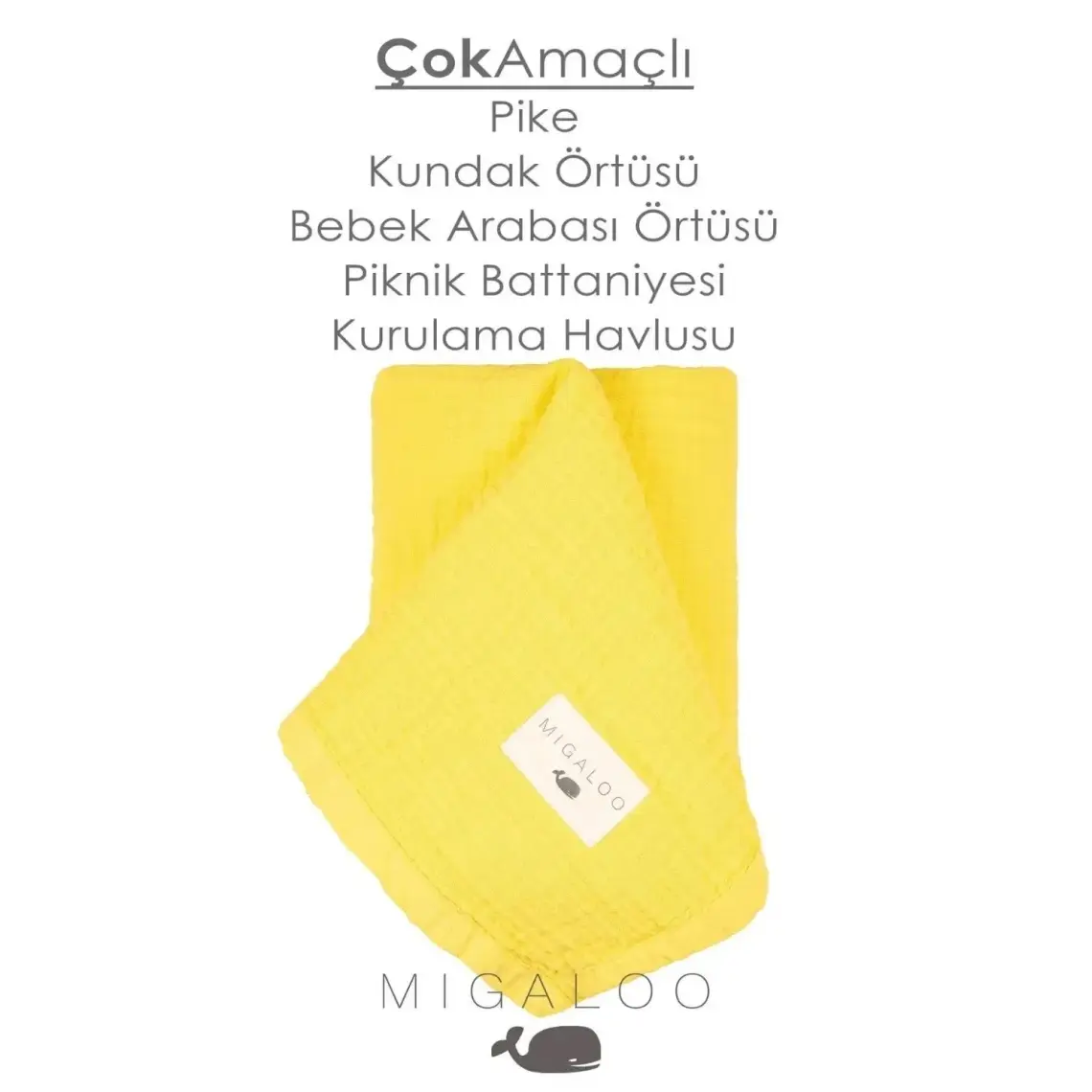 Mixi Baby Migaloo Müslin Örtü Dört Katlı 90x120 cm Hardal