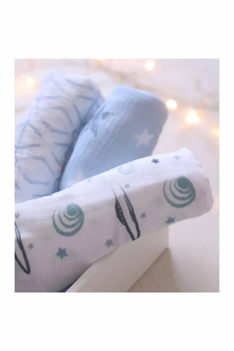 Posh Baby 3'lü Örtü Pembe Yıldız - Pembe Çöp Adam - Kalp 3003-04