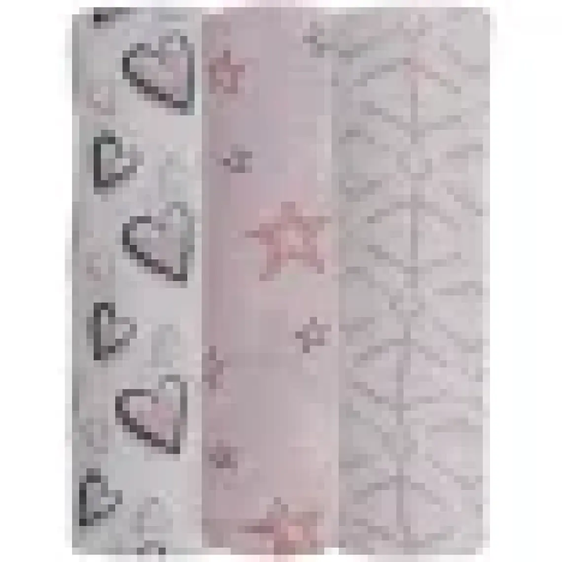 Posh Baby 3'lü Örtü Pembe Yıldız - Pembe Çöp Adam - Kalp 3003-04