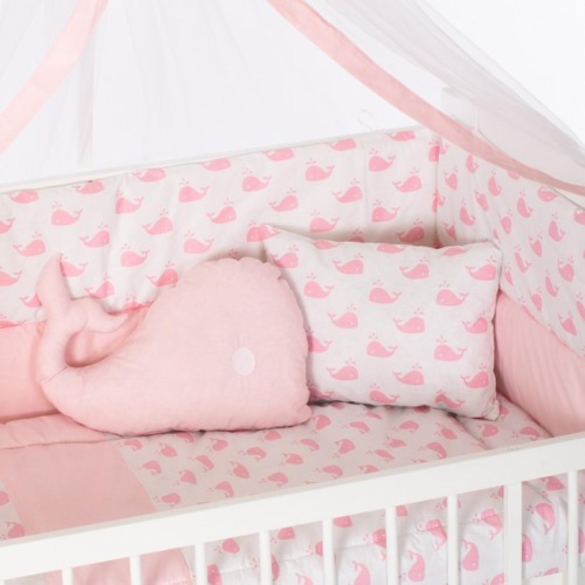 Bamgidoo 60 x 120 cm Bebek Uyku Seti Takımı 9 Parça - Pembe Balina