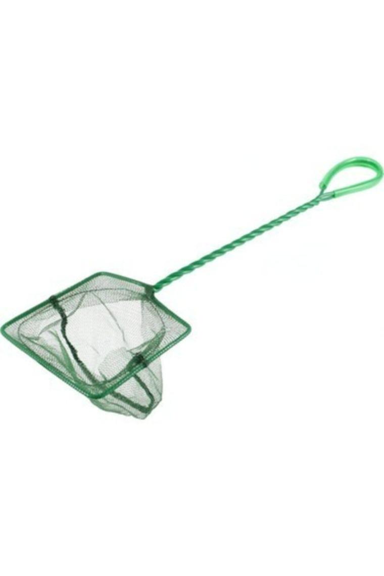 Mini Akvaryum Kepçesi Balık Yakalama Tel Kepçe 7.5x6 Cm (beyaz File Açık Gri Tellidir )