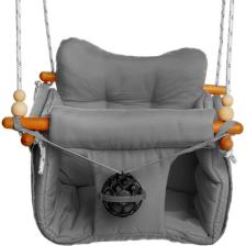 Baby&amp;Plus Nostalji Gri Ahşap Salıncak