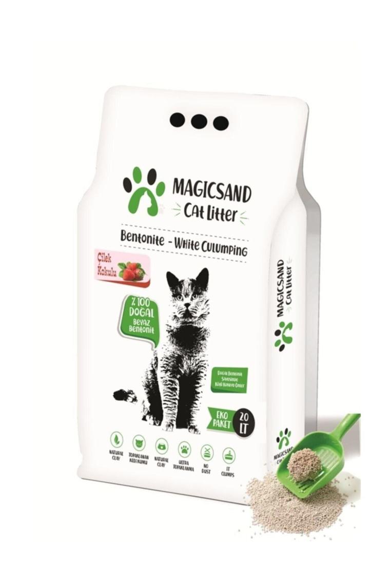 Magicsand Cat Litter İnce Taneli Çilek Kokulu 20 lt Kedi Kumu