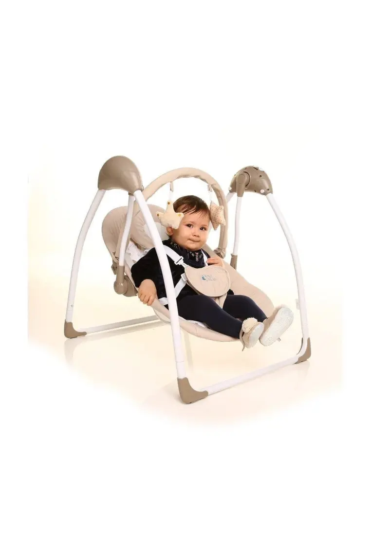 Baby Plus Comfort Otomatik Bebek Salıncağı - Nefes Alabilir Kumaş, Müzik Kutusu ve Peluş Oyuncak ile, 9 kg Kapasite