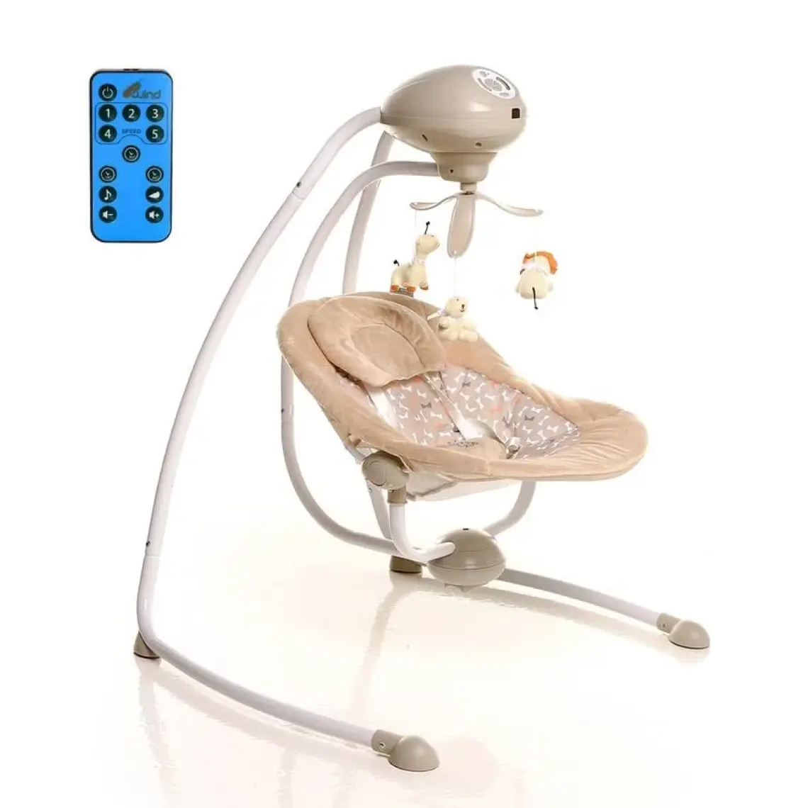 Baby Plus Comfort Otomatik Bebek Salıncağı - Nefes Alabilir Kumaş, Müzik Kutusu ve Peluş Oyuncak ile, 9 kg Kapasite