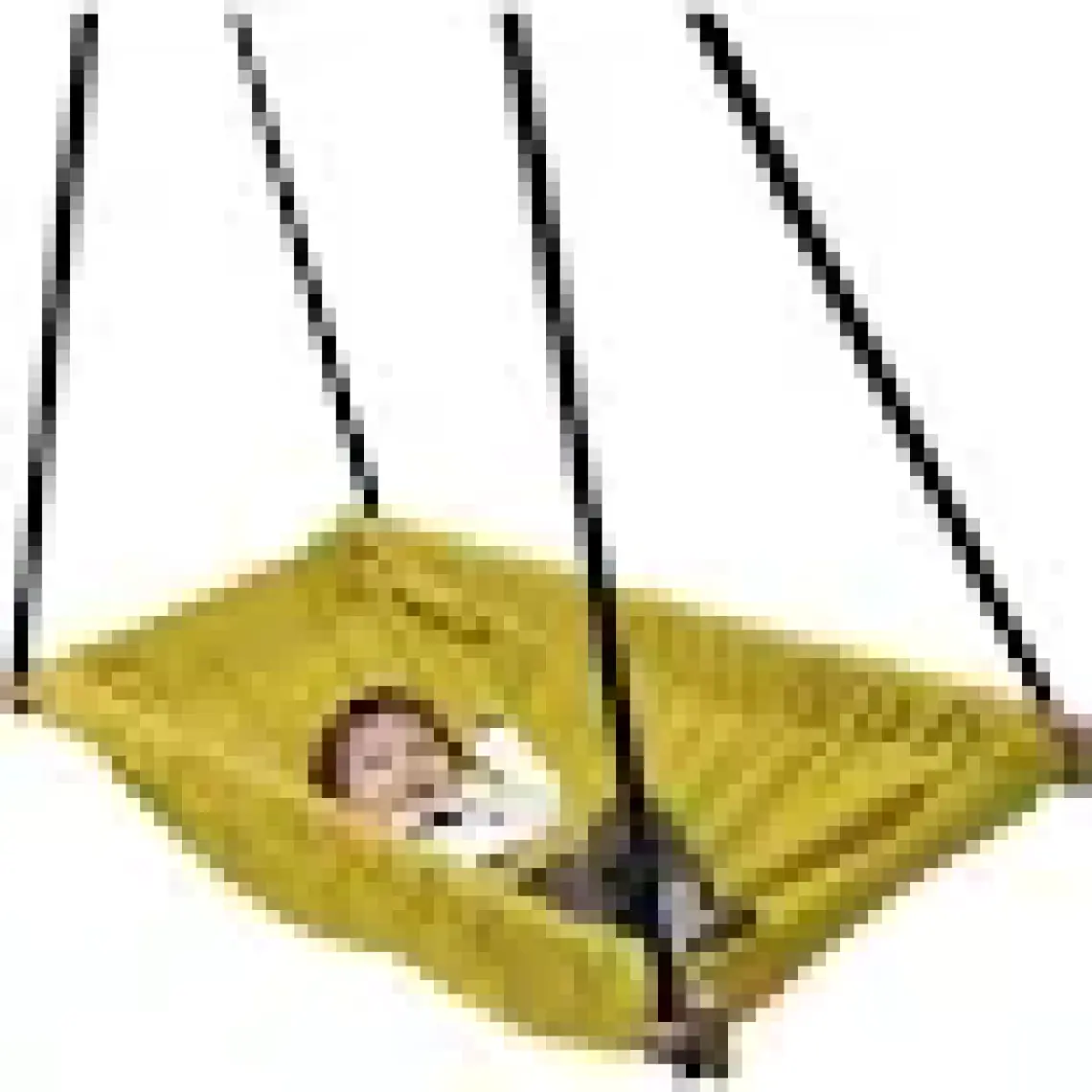 Svava Ahşap Yaylı Zıp Zıp Bebek Hamak Beşik (Sarı)
