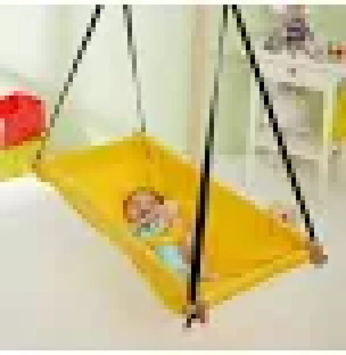 Svava Ahşap Yaylı Zıp Zıp Bebek Hamak Beşik (Sarı)