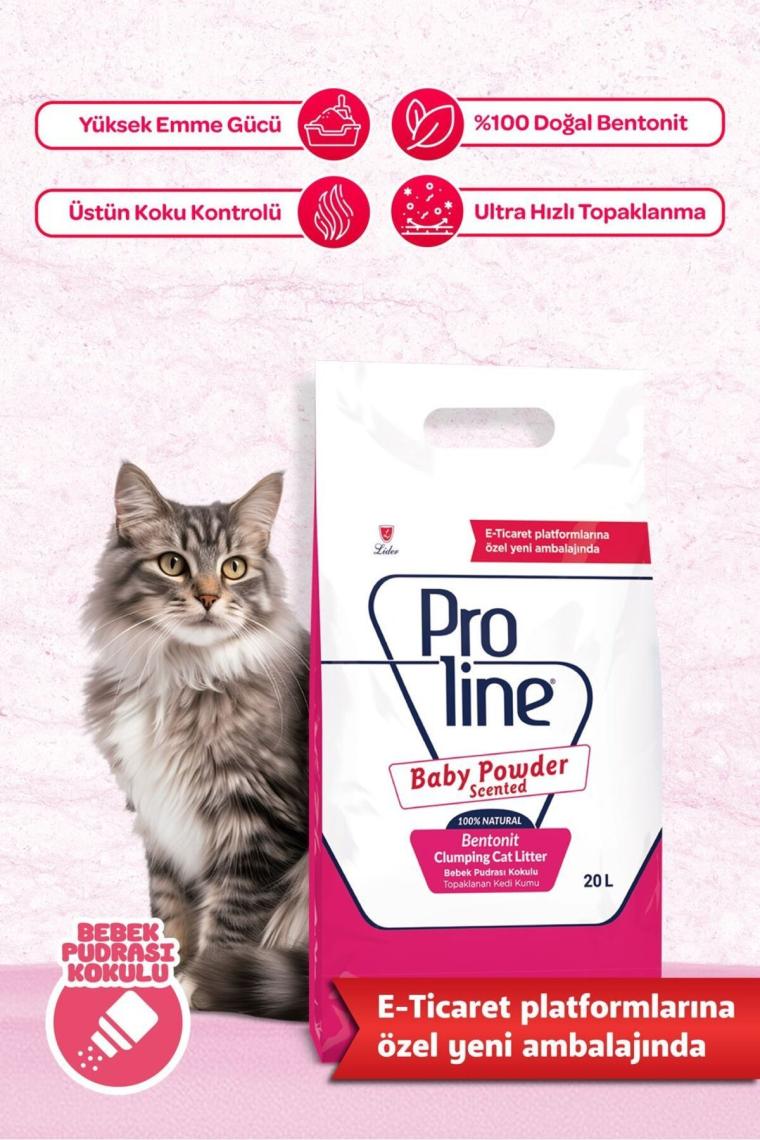 Bebek Pudrası Kokulu Bentonit Kedi Kumu 20 Lt