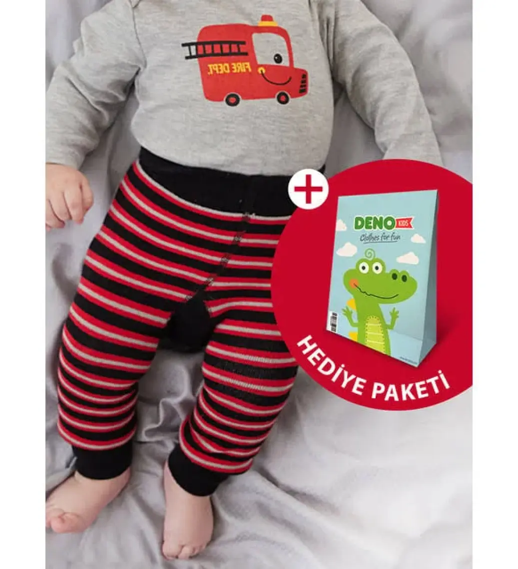 Denokids Itfaiye Erkek Bebek Tayt-Pantolon