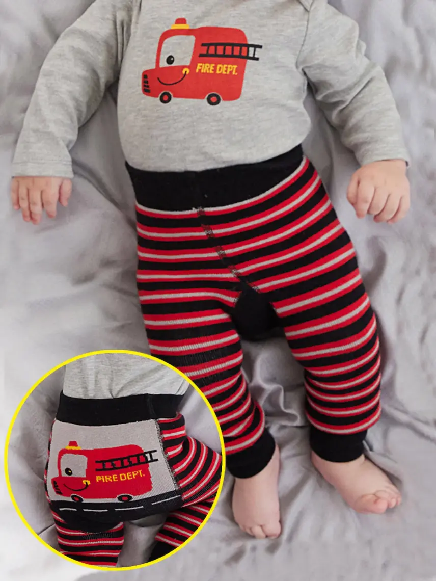 Denokids Itfaiye Erkek Bebek Tayt-Pantolon