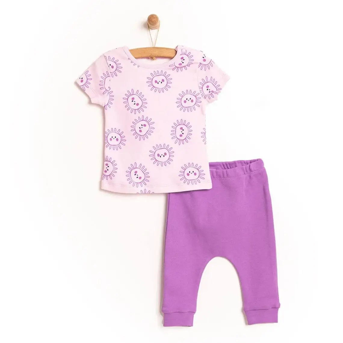 HelloBaby Yenidoğan Tshirt-Patiksiz Alt 2li Takım Kız Bebek