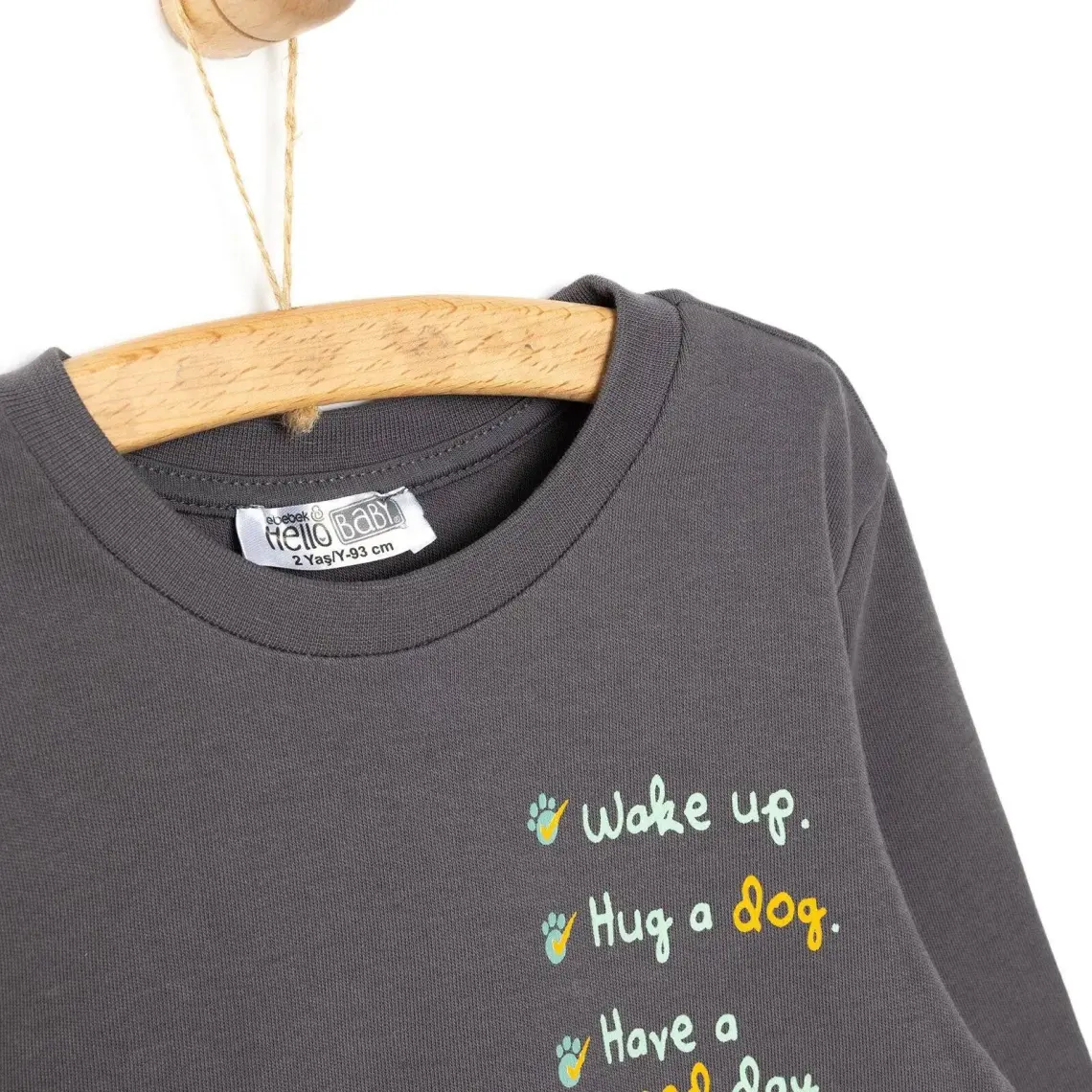 Hellobaby Basic Erkek Yazı Baskılı Eşofman Takımı Erkek Bebek