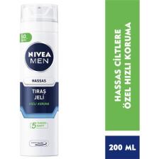 NIVEA Men Hassas Tıraş Jeli 200ml, Hassas Ciltlere Özel Hızlı Koruma, , Alkolsüz Formül