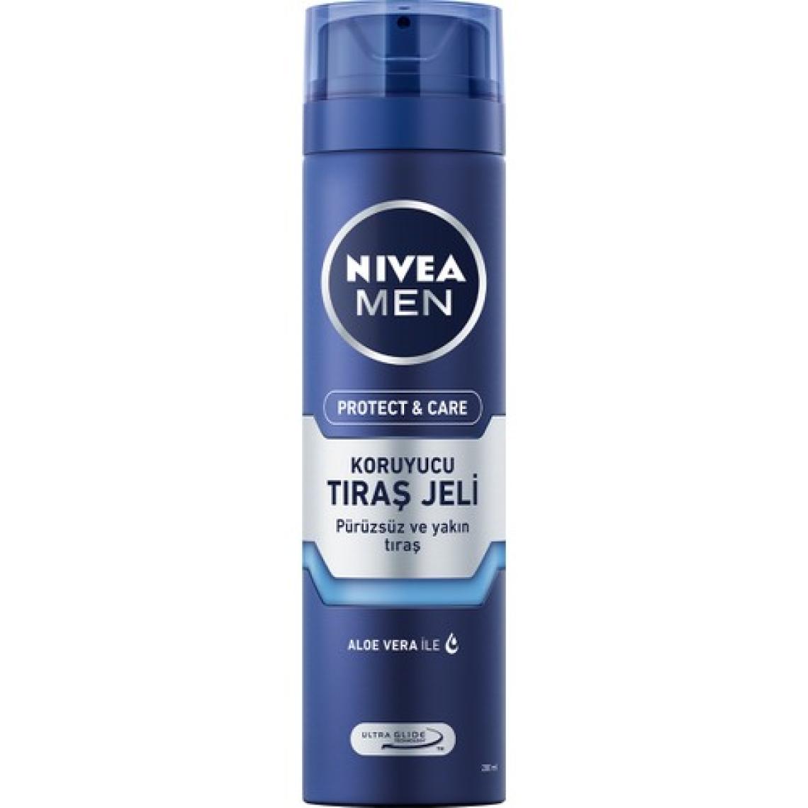 NIVEA Men Protect&Care Tıraş Jeli 200ml;Kuru Ciltler İçin;Pürüzsüz Tıraş