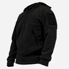 Genıus Store Erkek Polar  Outdoor Kapşonlu Kombat Tactical Cepli Polar