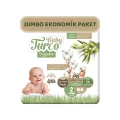 Baby Turco Doğadan 2 Numara Bebek Bezi 3-6 kg Mini 84 Lü