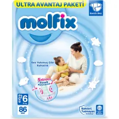 Molfix Bebek Bezi 6 Beden Extra Large Ultra Avantaj Paketi 86 adet