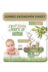 Baby Turco Doğadan 1 Numara Bebek Bezi 2-5 kg Yenidoğan (Newborn) 80'li